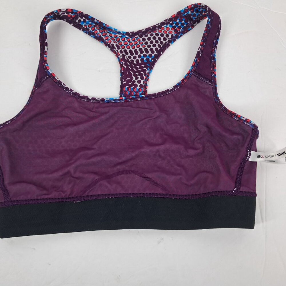 VSX Victoria's Secret Multi-Color Purple Blue Red Racer Back Sports Bra Medium - Picture 5 of 7